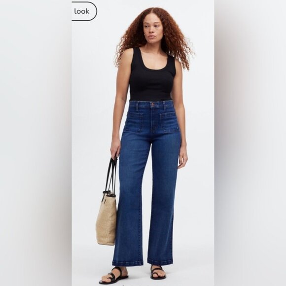 Madewell Denim - Madewell Emmett Curvy Patch Pocket Wide-Leg Jeans Size 27